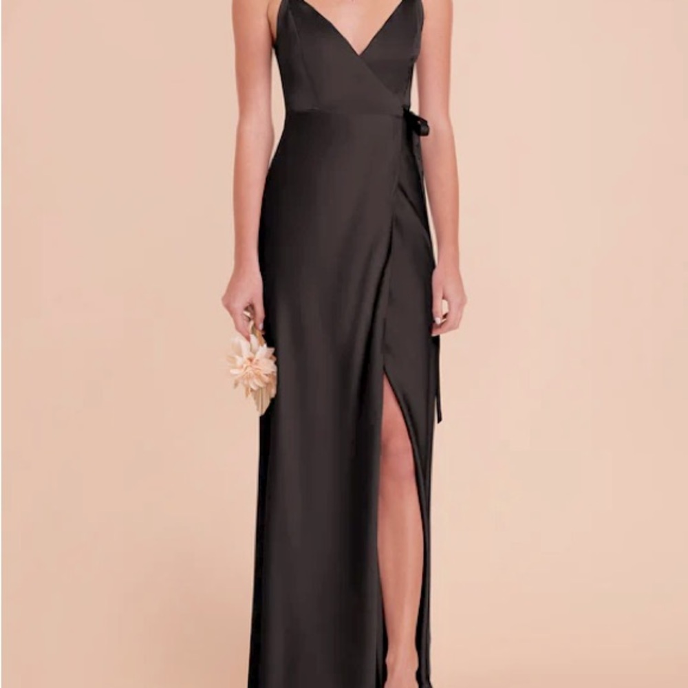 Satin black bridesmaid dress